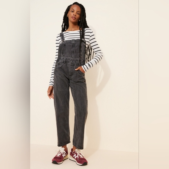 We The Free Black Women's Denim Overalls - Picture 4 of 5
